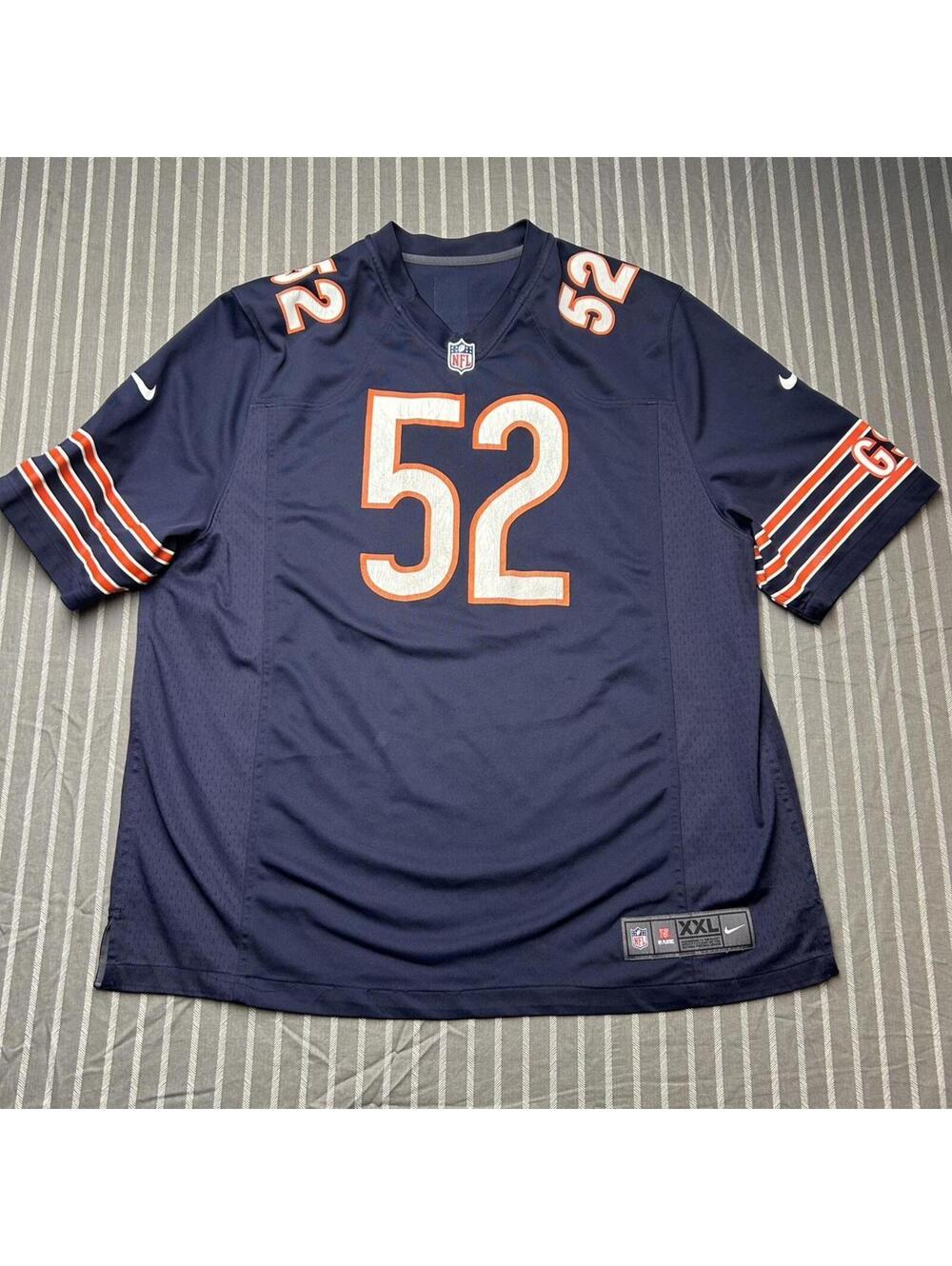 Nike Chicago Bears Khalil Mack #52 NFL ON FIELD Jersey Navy Blue Mens 2XL XXL